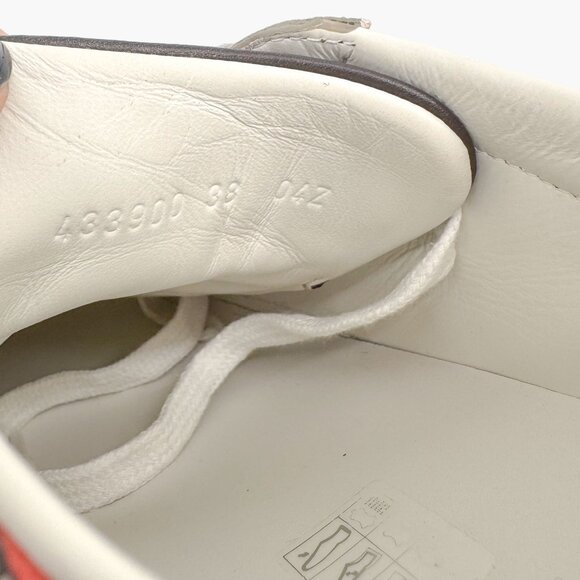 Gucci Ace Web Stripe Sneaker EU 38 US 8 Beige GG Monogram Strawberry Print - Picture 10 of 14